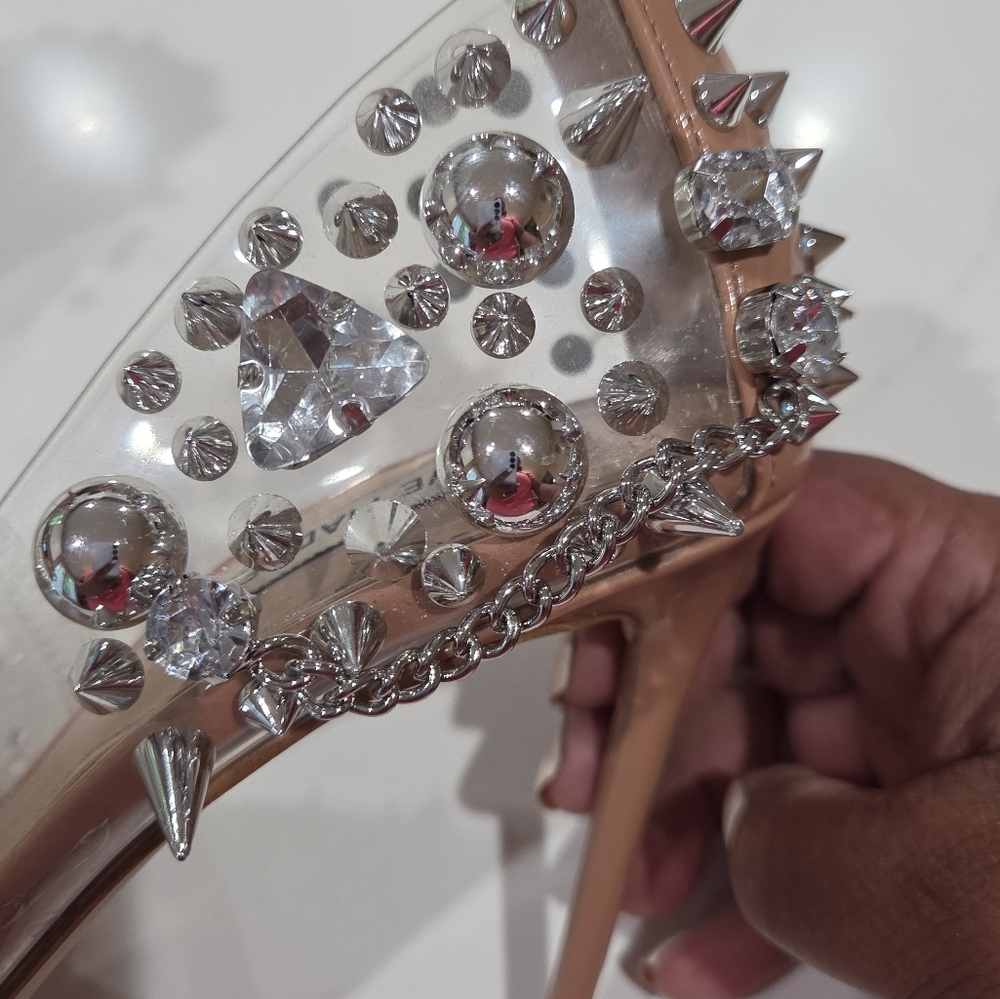Steven Madden Women's Studded Clear Heels Size 7.5. - Picture 9 of 11
